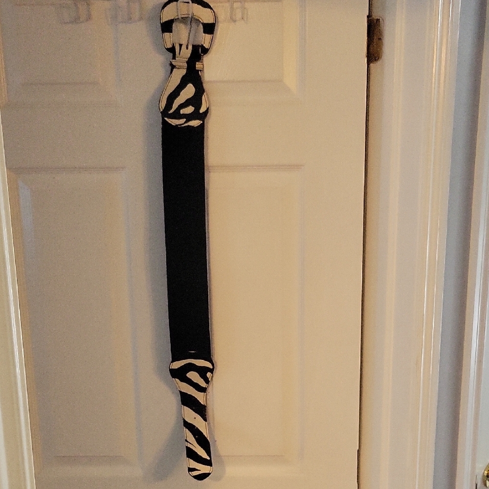 Elastic Waist Belt Zebra Print